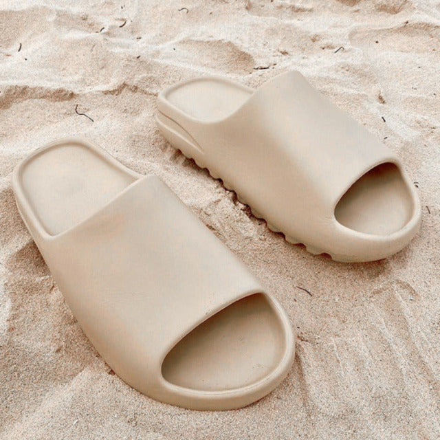 Bone Beige foam slide sandal lifestyle image