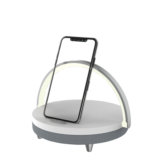 Multi-function Wireless Phone Charger, Adjustable Light, Bluetooth Speaker