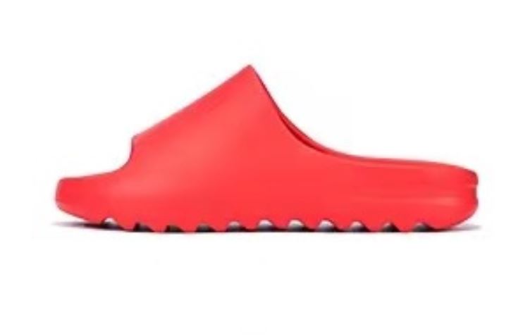Bright red foam slide sandal